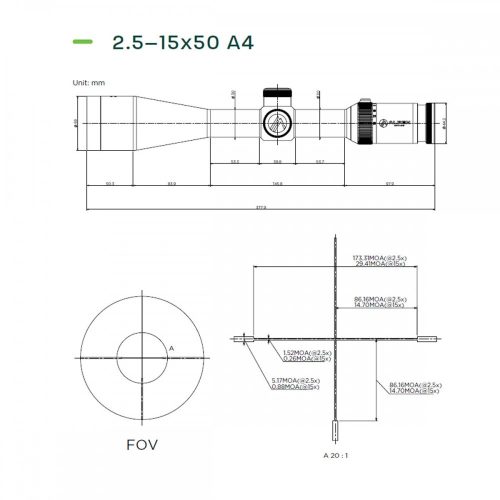 Alpen Optics Apex XP 2,5-15x50 A4 világítópontos céltávcső