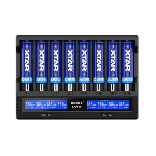 XTAR VC8 nyolc öblös univerzális akkumulátor töltő